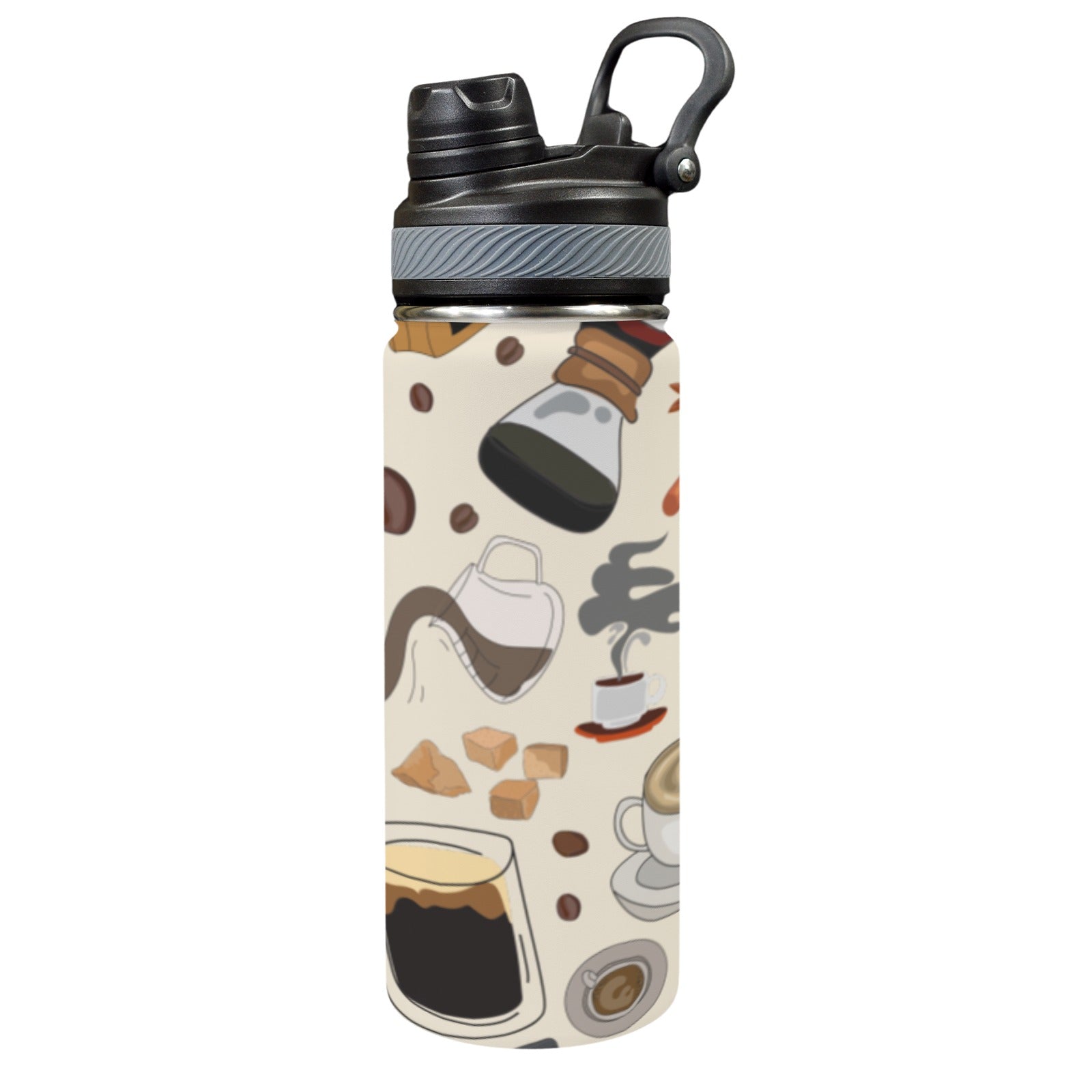 All The Coffee - Insulated Water Bottle with Dual-Use Lid (18oz) Insulated Water Bottle with Dual-Use Lid (18oz) Printed Offshore