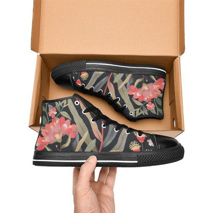 Australian Waratah Flower - Women's High Top Canvas Shoes