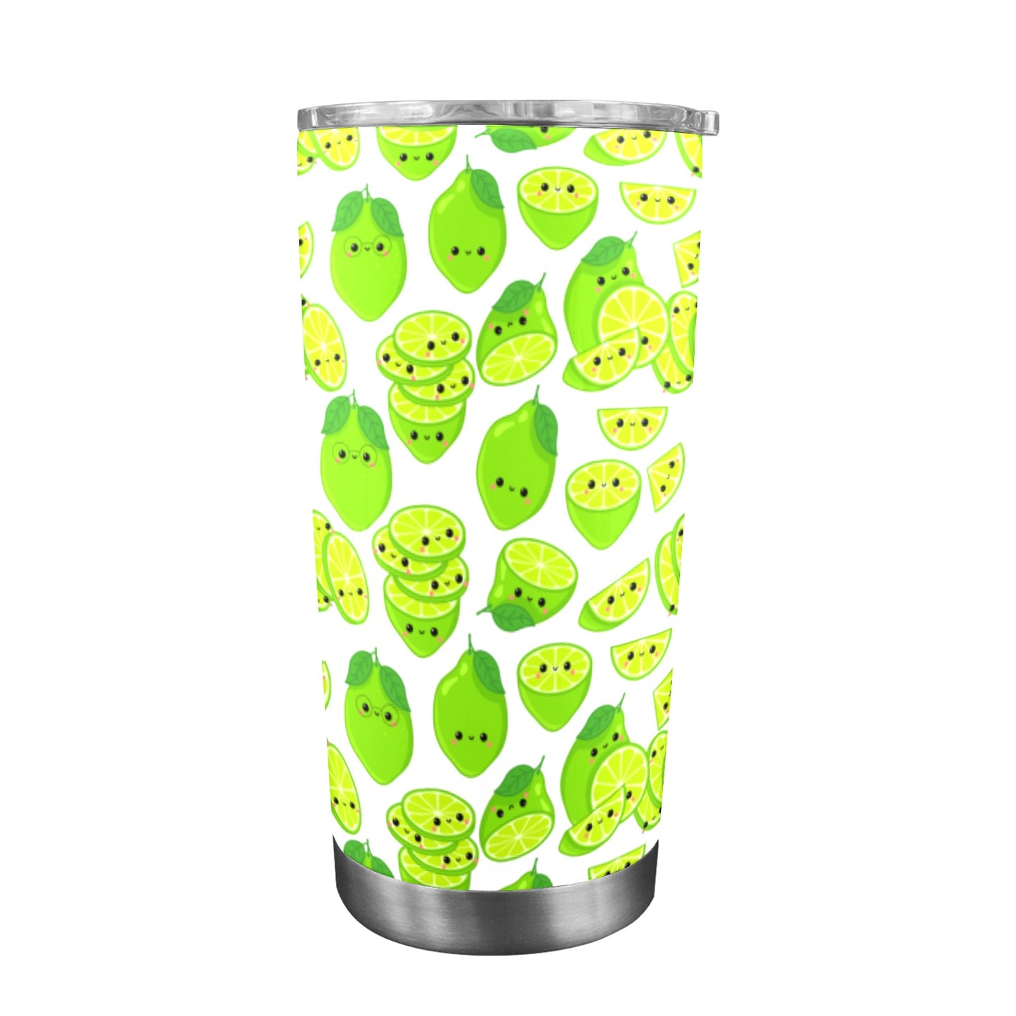 Cute Limes - 20oz Travel Mug with Clear Lid Clear Lid Travel Mug Food