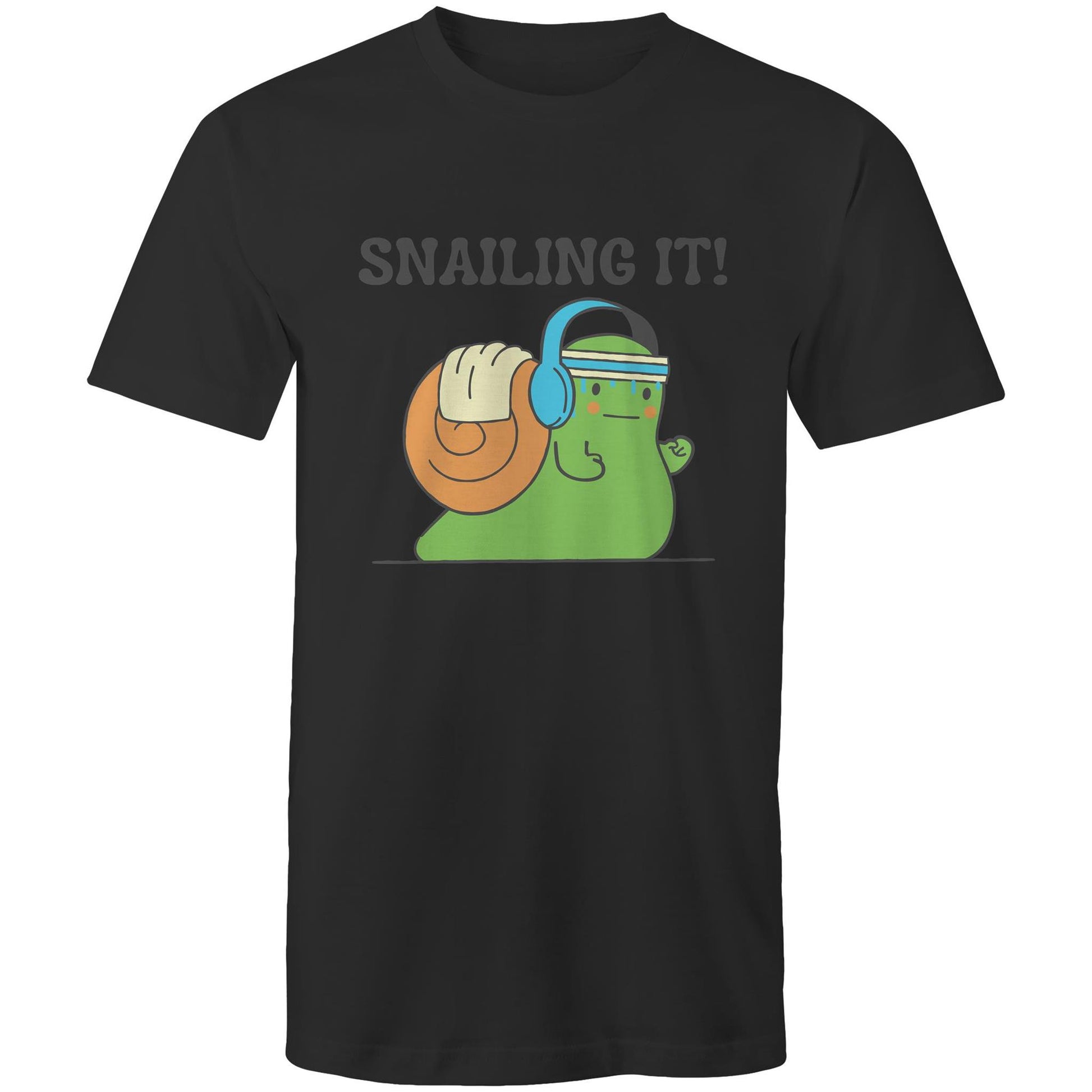 Snailing It - Short Sleeve T-shirt Black Fitness T-shirt