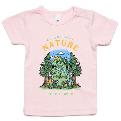 Be One With Nature, Skeleton - Baby T-shirt Pink Baby T-shirt Environment Summer