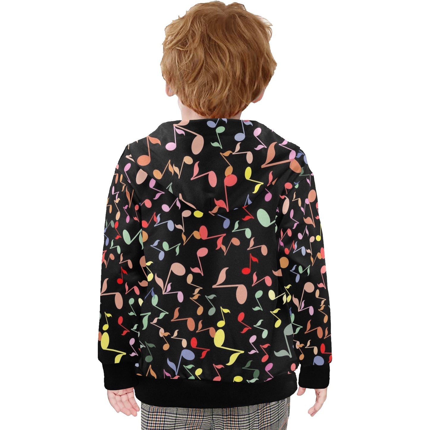 Quavers, Music Notes - Junior Boys Zip Up Hoodie