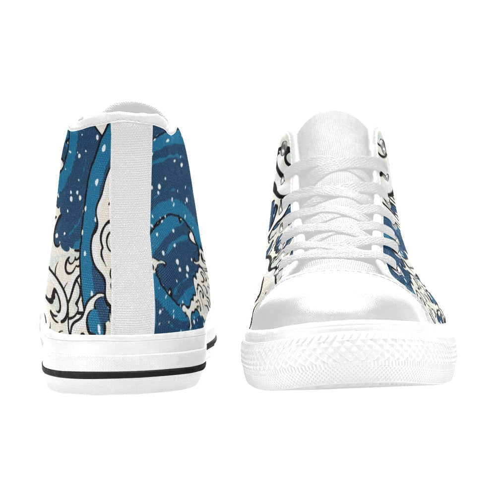 Waves - Men's High Top Canvas Shoes Mens Classic High Top Canvas Shoes Printed Offshore