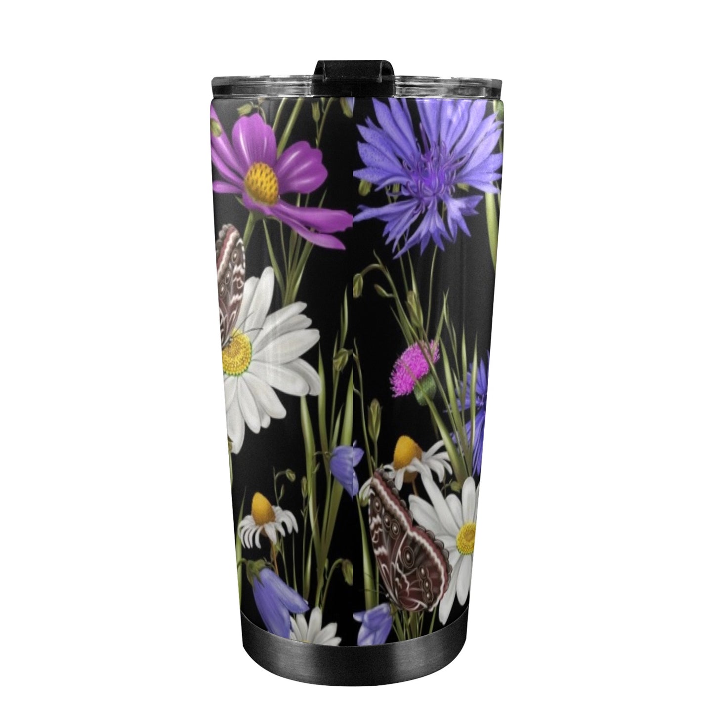 Butterfly Flowers - 20oz Travel Mug / Tumbler