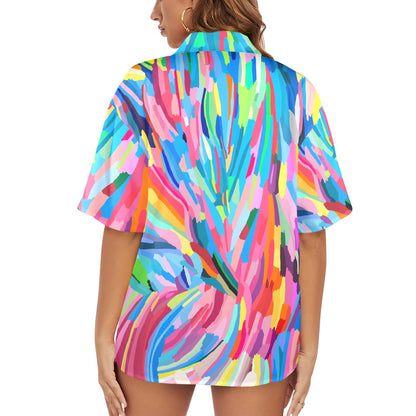 Brushstrokes - Womens Hawaiian Shirt