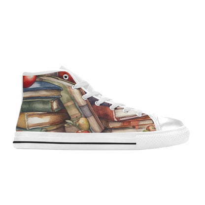 Watercolour Books - Men's High Top Canvas Shoes