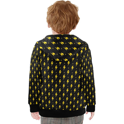 Yellow Lightning - Junior Boys Zip Up Hoodie