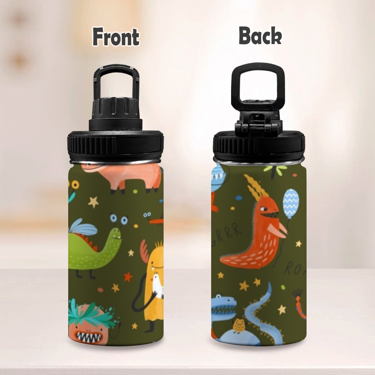 Monsters - Kids Water Bottle with Chug Lid (12 oz)