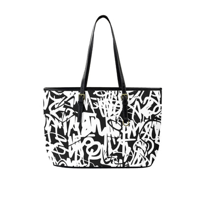 Graffiti - Leather Tote Bag-Large