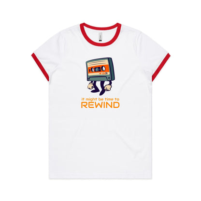 It Might Be Time To Rewind, Cassette Tape - Women's Ringer Tee