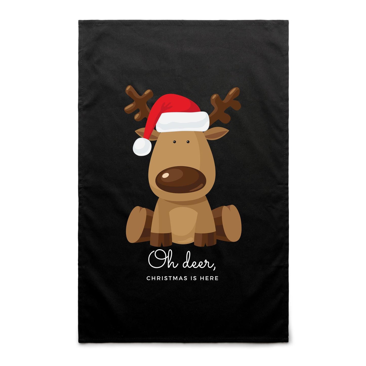 Oh Deer, Christmas Is Here, Reindeer - AS Colour Tea Towel