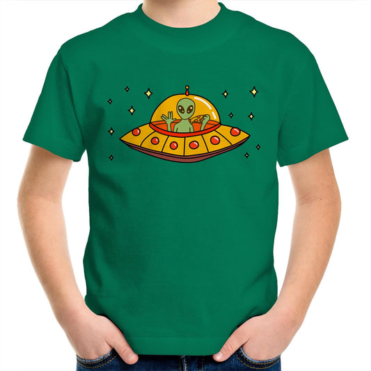 Alien Pizza - Kids Youth T-Shirt