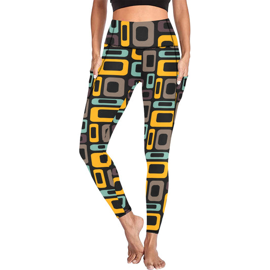 Retro Pattern - Women's Leggings with Pockets