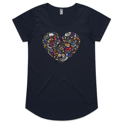 Heart Music - Womens Scoop Neck T-Shirt