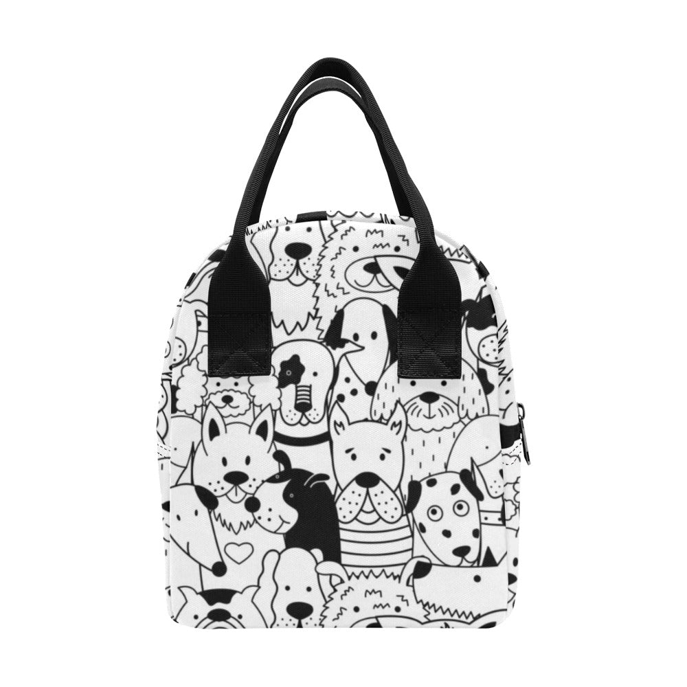 Black And White Dogs - Zipper Lunch Bag