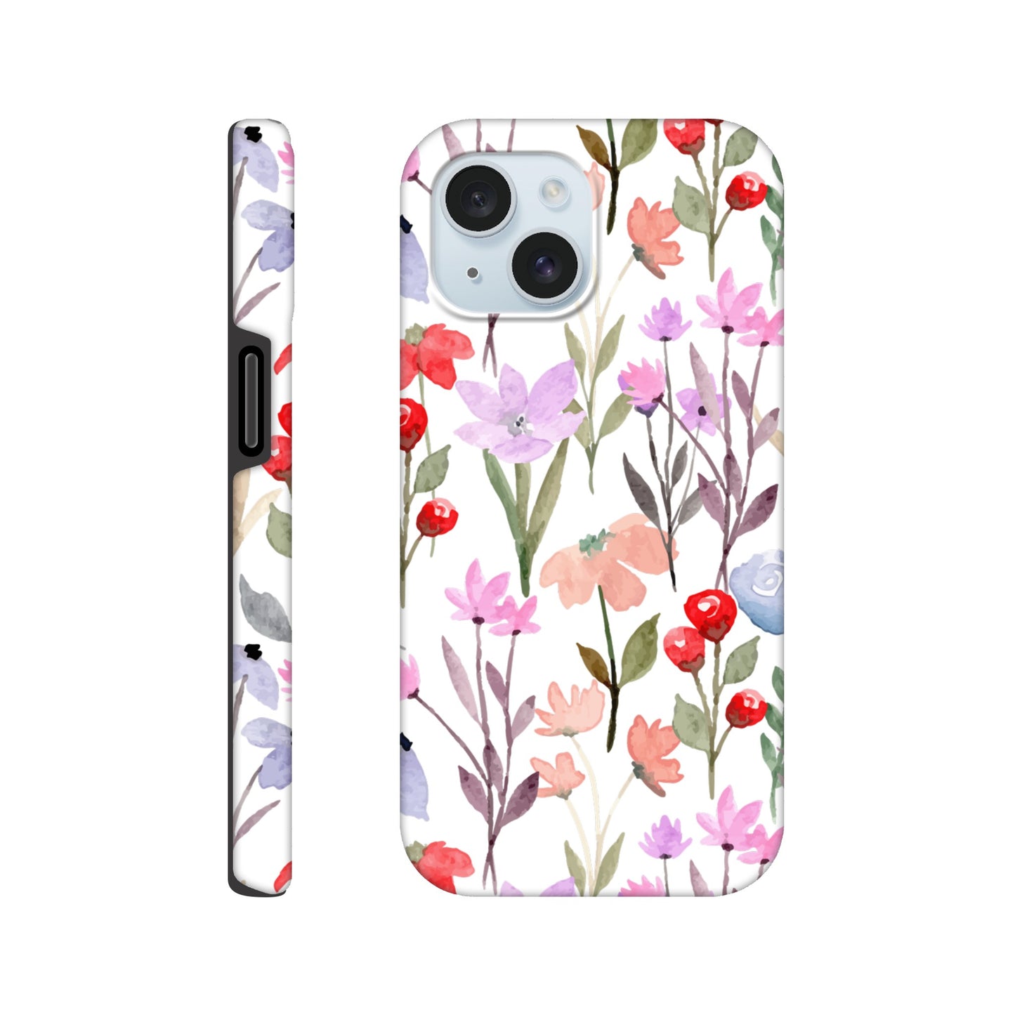 Watercolour Flowers - Phone Tough Case iPhone 15 Phone Case Globally Fulfilled Plants