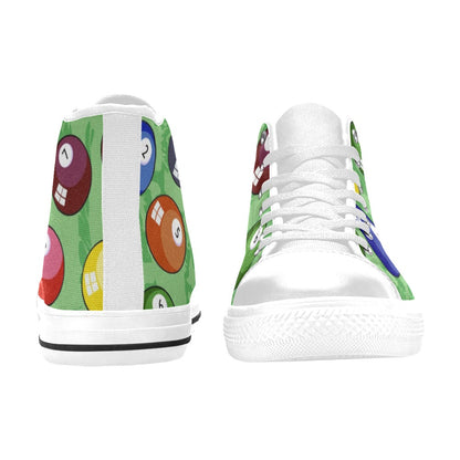 Pool Balls - Men's High Top Canvas Shoes