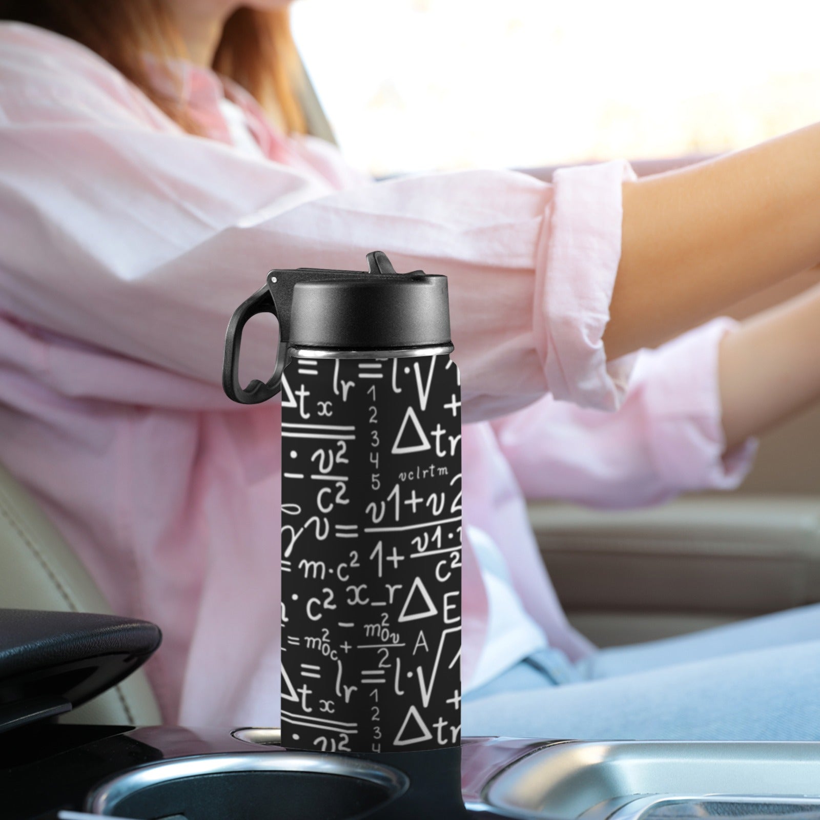 Mathematics - Insulated Water Bottle with Straw Lid (18oz) Insulated Water Bottle with Swing Handle Printed Offshore