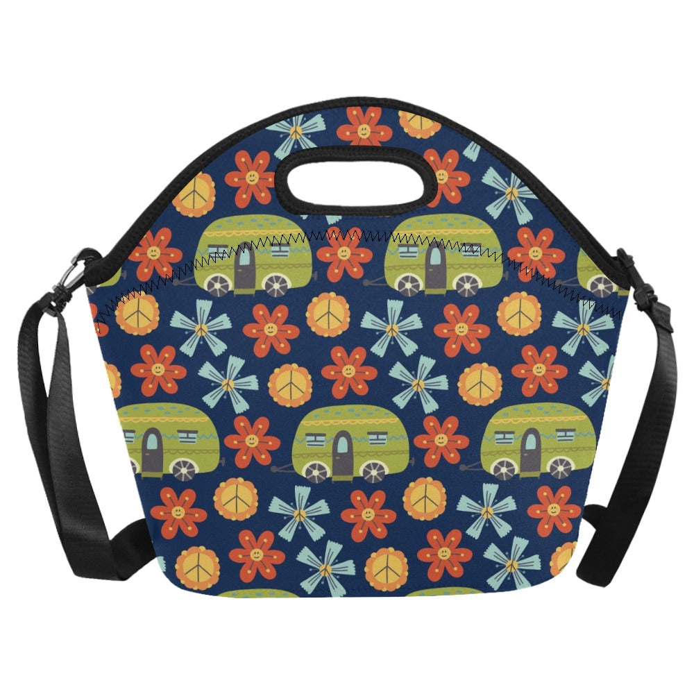 Hippy Caravan - Neoprene Lunch Bag/Large Neoprene Lunch Bag/Large Printed Offshore