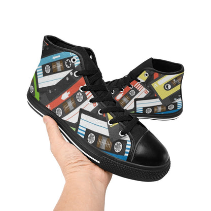 Cassette Tapes - Men's High Top Canvas Shoes