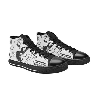 Rock Music - Men's High Top Canvas Shoes