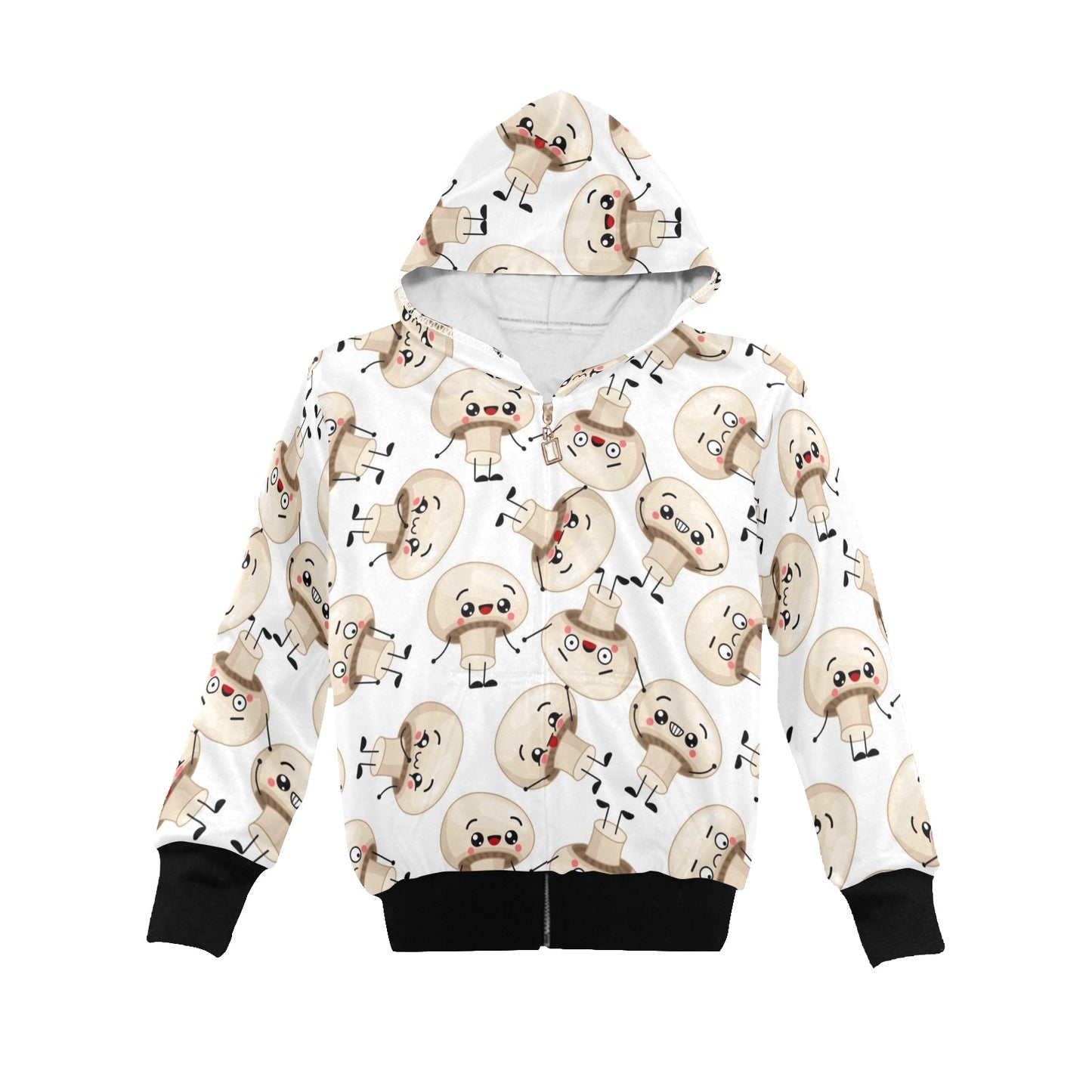 Cute Mushrooms - Senior Girls Zip Up Hoodie