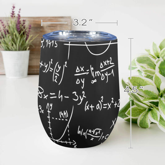 Equations - 12oz Wine Tumbler 12oz Wine Tumbler Maths Printed Offshore Science