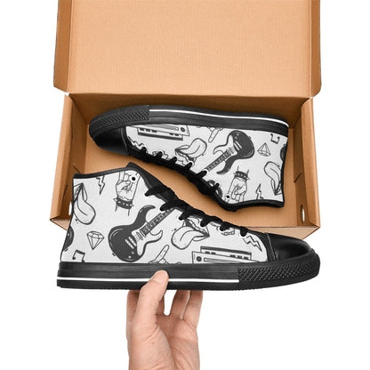 Rock Music - Men's High Top Canvas Shoes