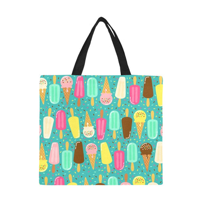 Ice Cream - Full Print Canvas Tote Bag Full Print Canvas Tote Bag Printed Offshore