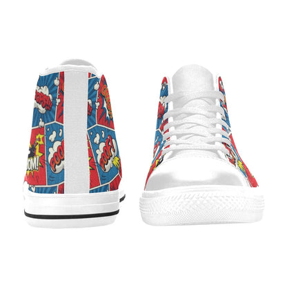 Comic Book Pop - Men's High Top Canvas Shoes