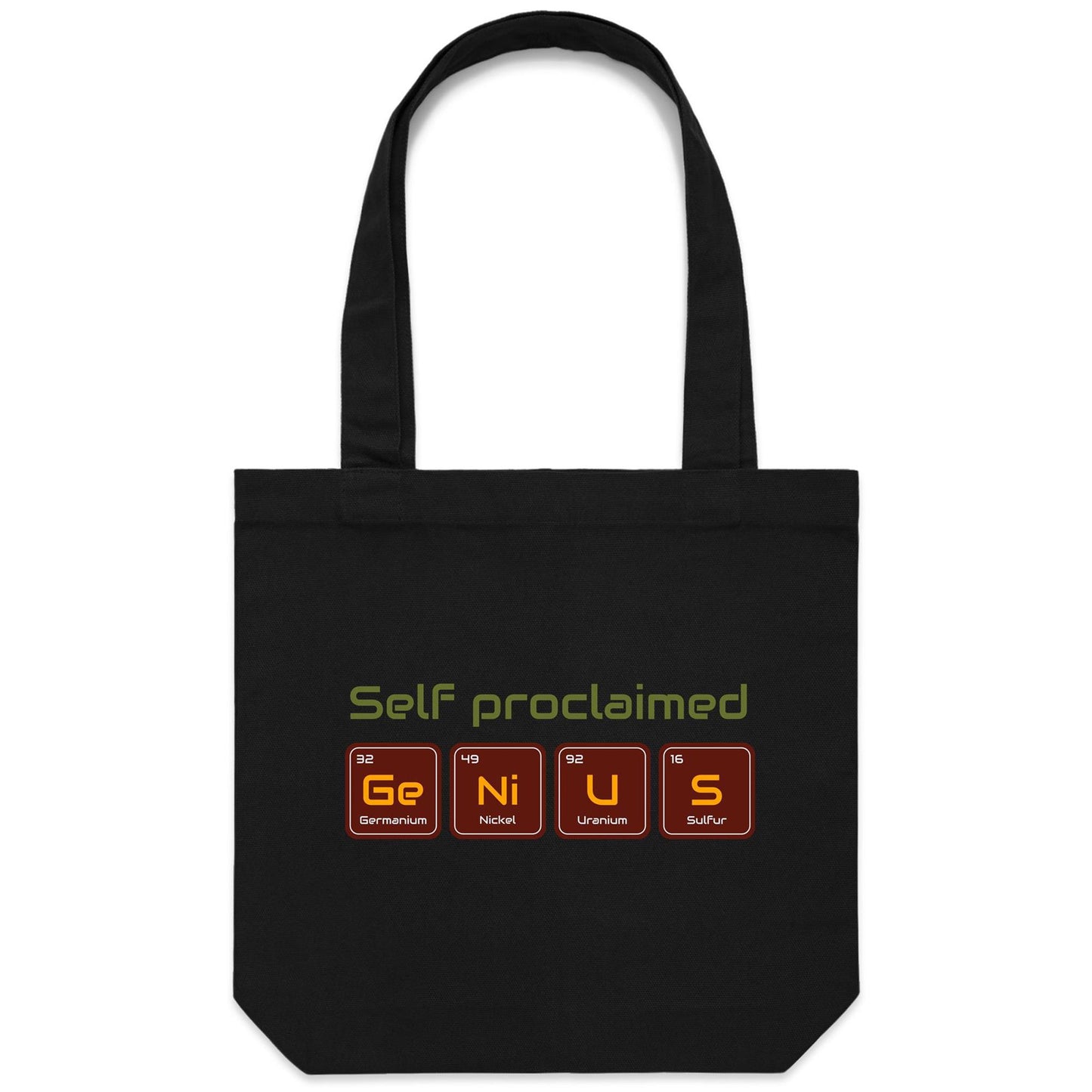 Self Proclaimed Genius, Periodic Table - Canvas Tote Bag