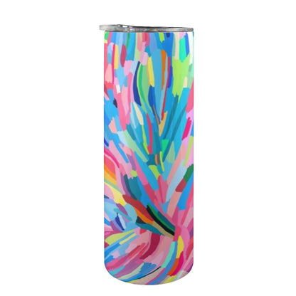 Brushstrokes - 20oz Tall Skinny Tumbler with Lid and Straw