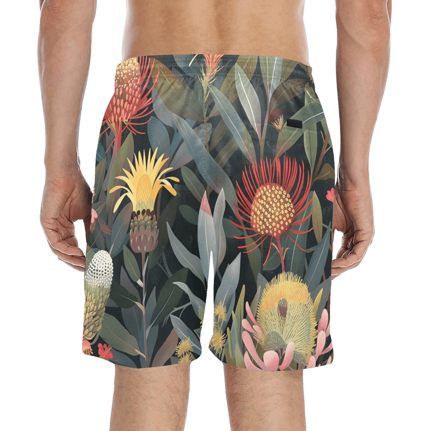 Australian Native Flowers - Men's Mid-Length Beach Shorts