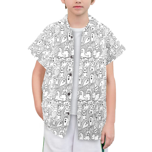 Black And White Creatures - Senior Boys Hawaiian Shirt