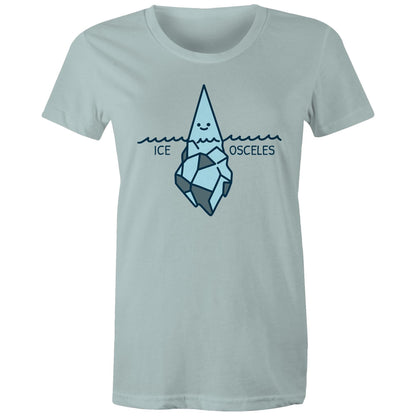 Ice-osceles, Isosceles, Maths - Womens T-shirt Pale Blue Womens T-shirt Maths Printed In Australia