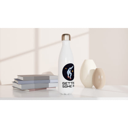 Astronaut Skater, Getting Some Air - White 17oz Stainless Steel Water Bottle White Water Bottle Globally Fulfilled Space