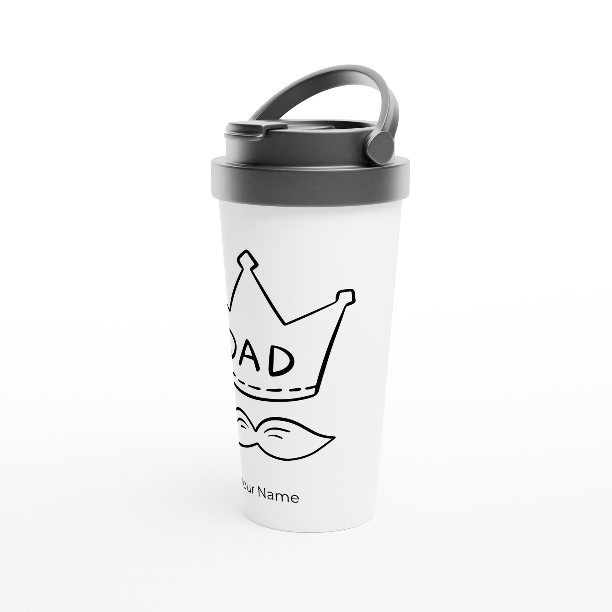 Personalised - Dad - White 15oz Stainless Steel Travel Mug Personalised Travel Mug Dad