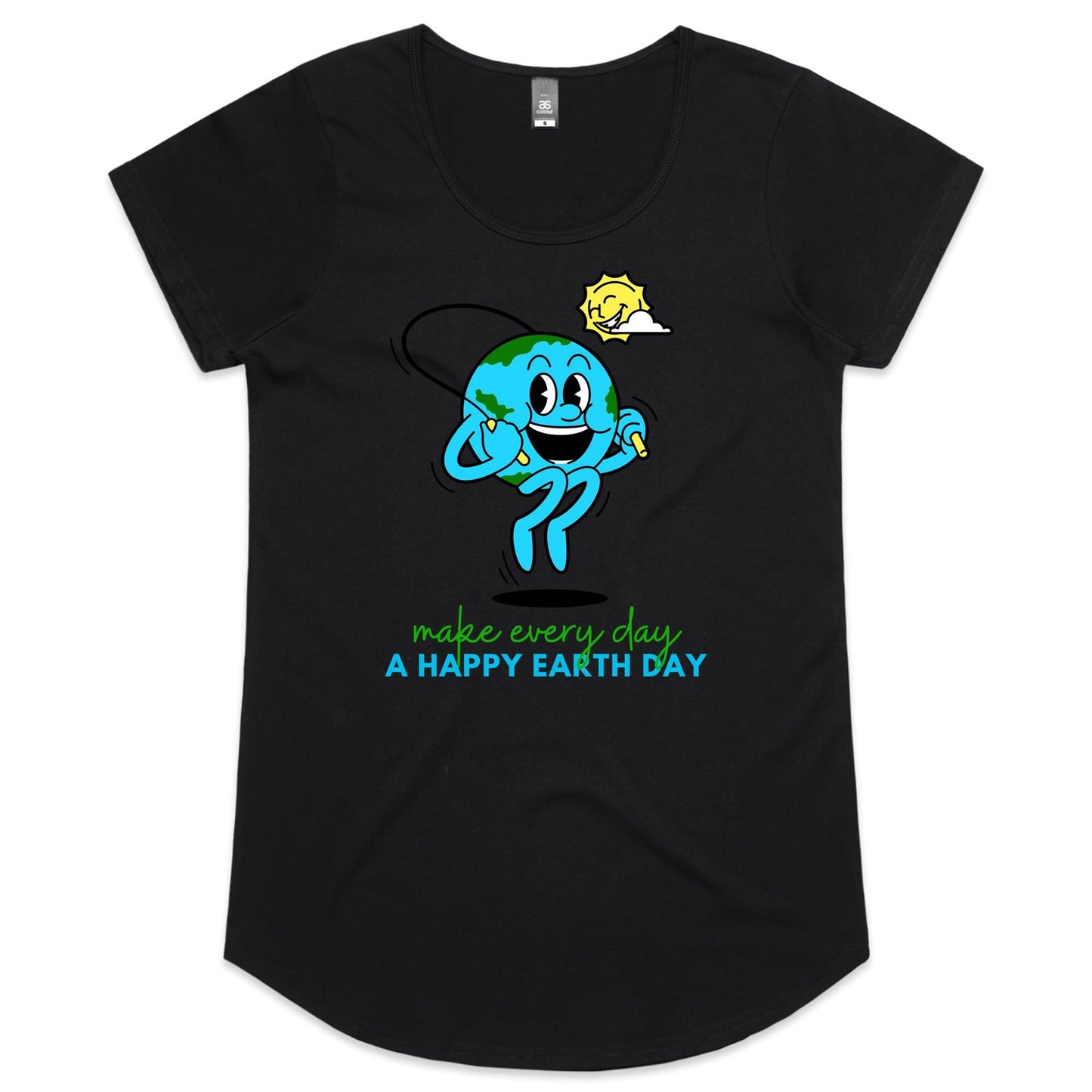 Make Every Day A Happy Earth Day - Womens Scoop Neck T-Shirt