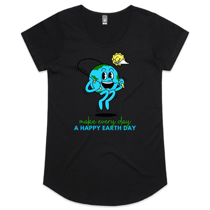 Make Every Day A Happy Earth Day - Womens Scoop Neck T-Shirt