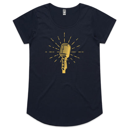 Retro Microphone - Womens Scoop Neck T-Shirt