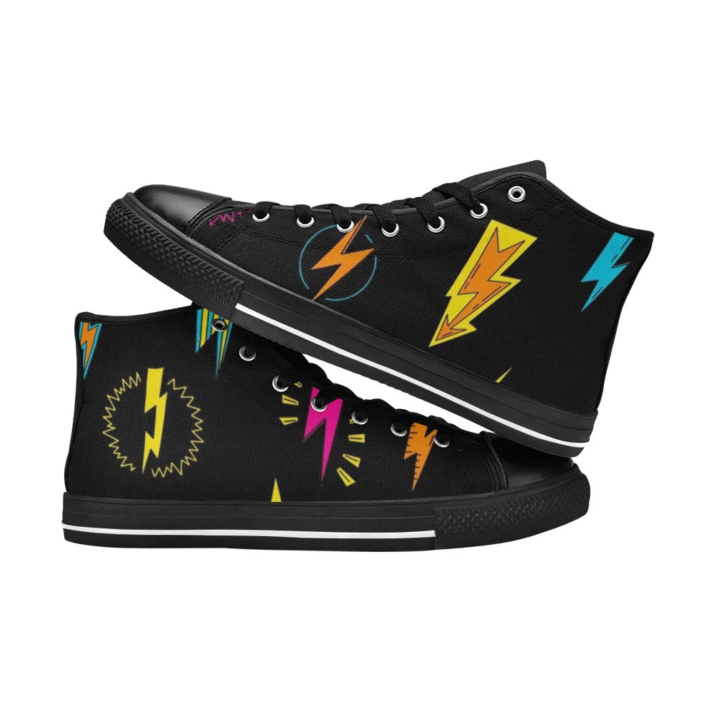 Fun Lightning - Kids High Top Canvas Shoes Kids High Top Canvas Shoes comic Printed Offshore