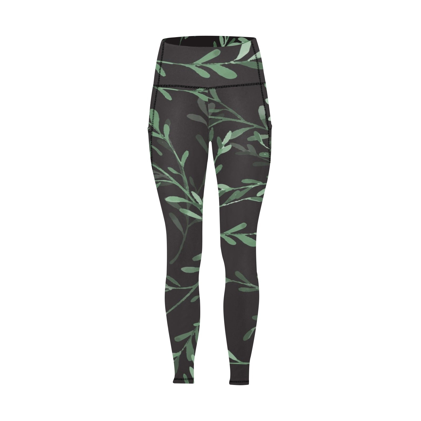 Delicate Leaves - Women's Leggings with Pockets Women's Leggings with Pockets S - 2XL Plants Printed Offshore