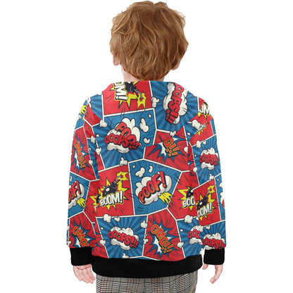 Comic Book Pop - Junior Boys Zip Up Hoodie