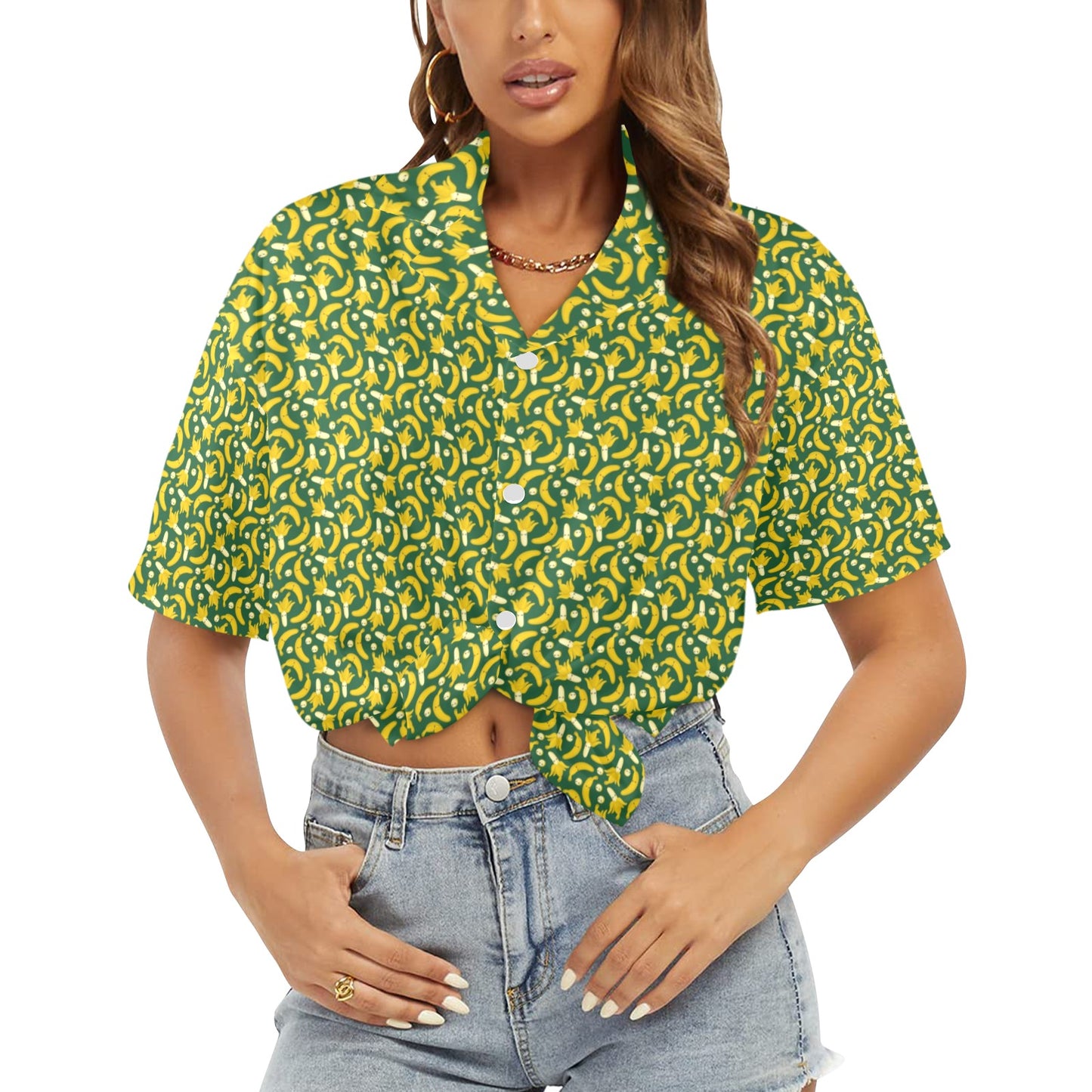 Happy Bananas - Womens Hawaiian Shirt