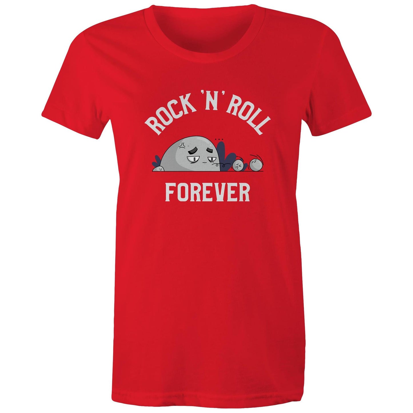 Rock 'N' Roll Forever - Womens T-shirt Red Womens T-shirt Music