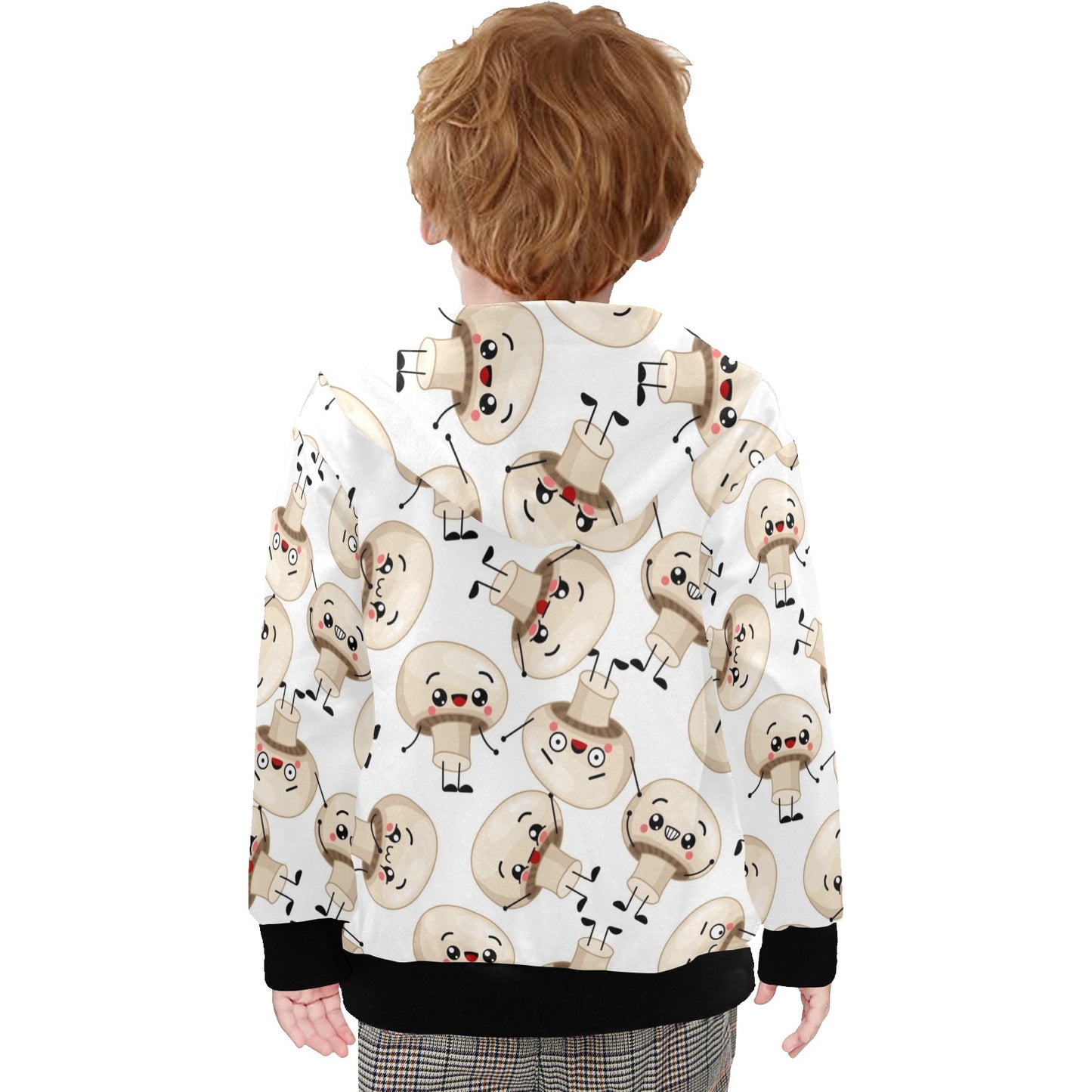 Cute Mushrooms - Junior Boys Zip Up Hoodie