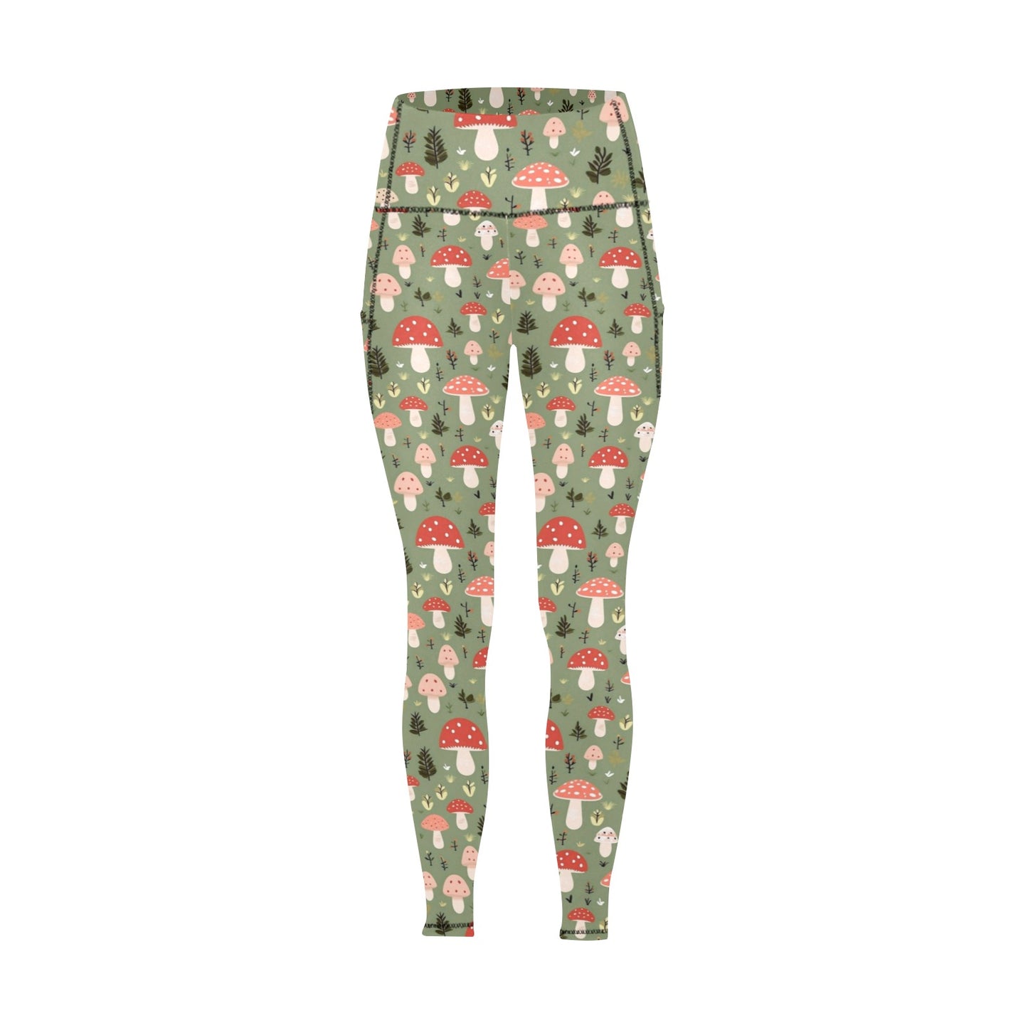 Mushroom Garden - Women's All Over Print Leggings with Pockets