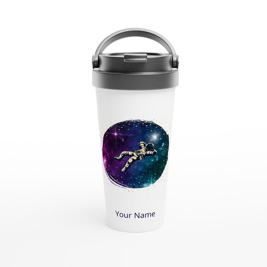 Personalised - Spaceman - White 15oz Stainless Steel Travel Mug Default Title Personalised Travel Mug space