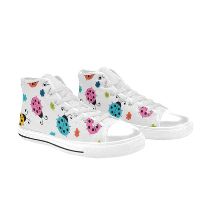 Ladybugs - Kids' High Top Canvas Shoes