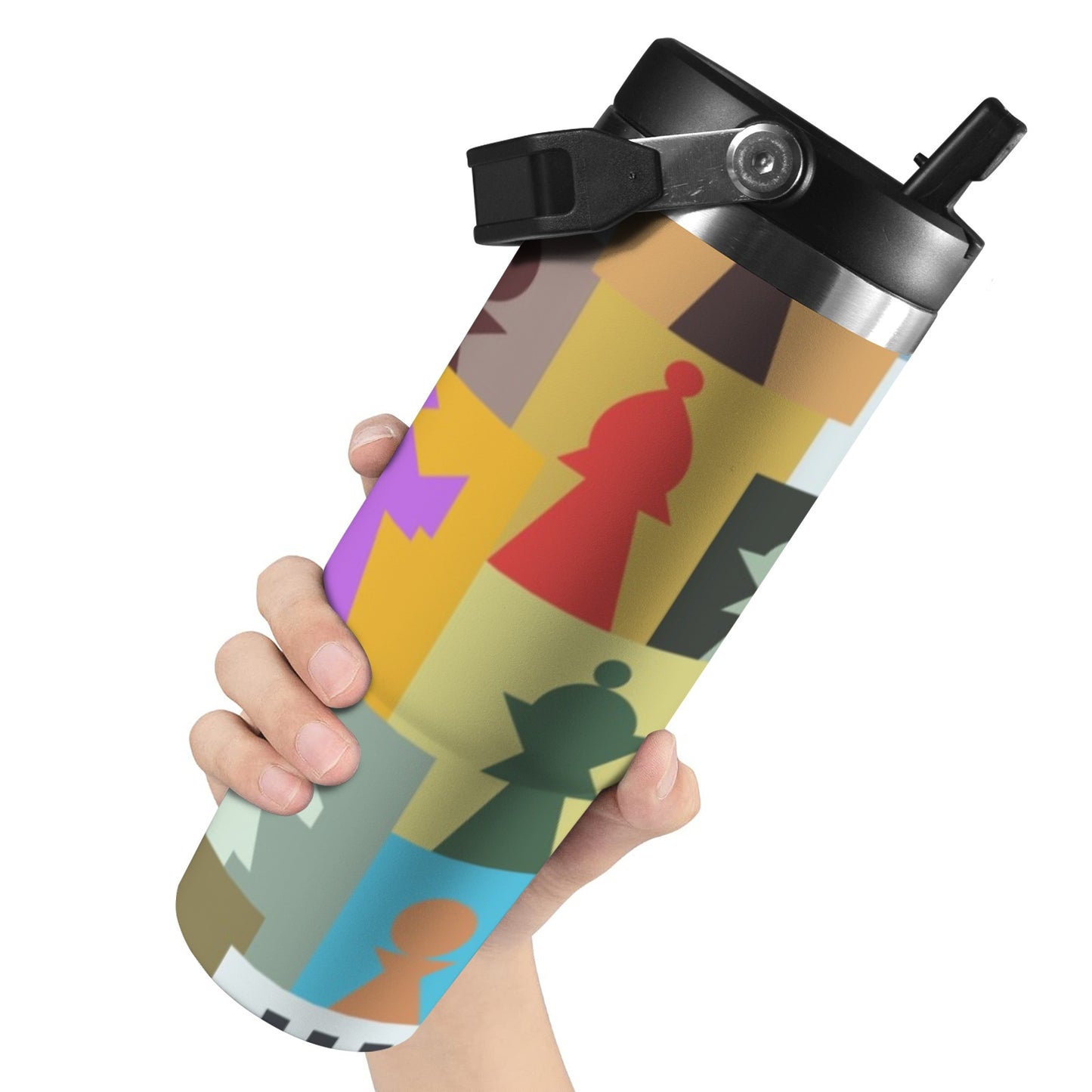 Colourful Chess - 30oz Tumbler with Top Handle